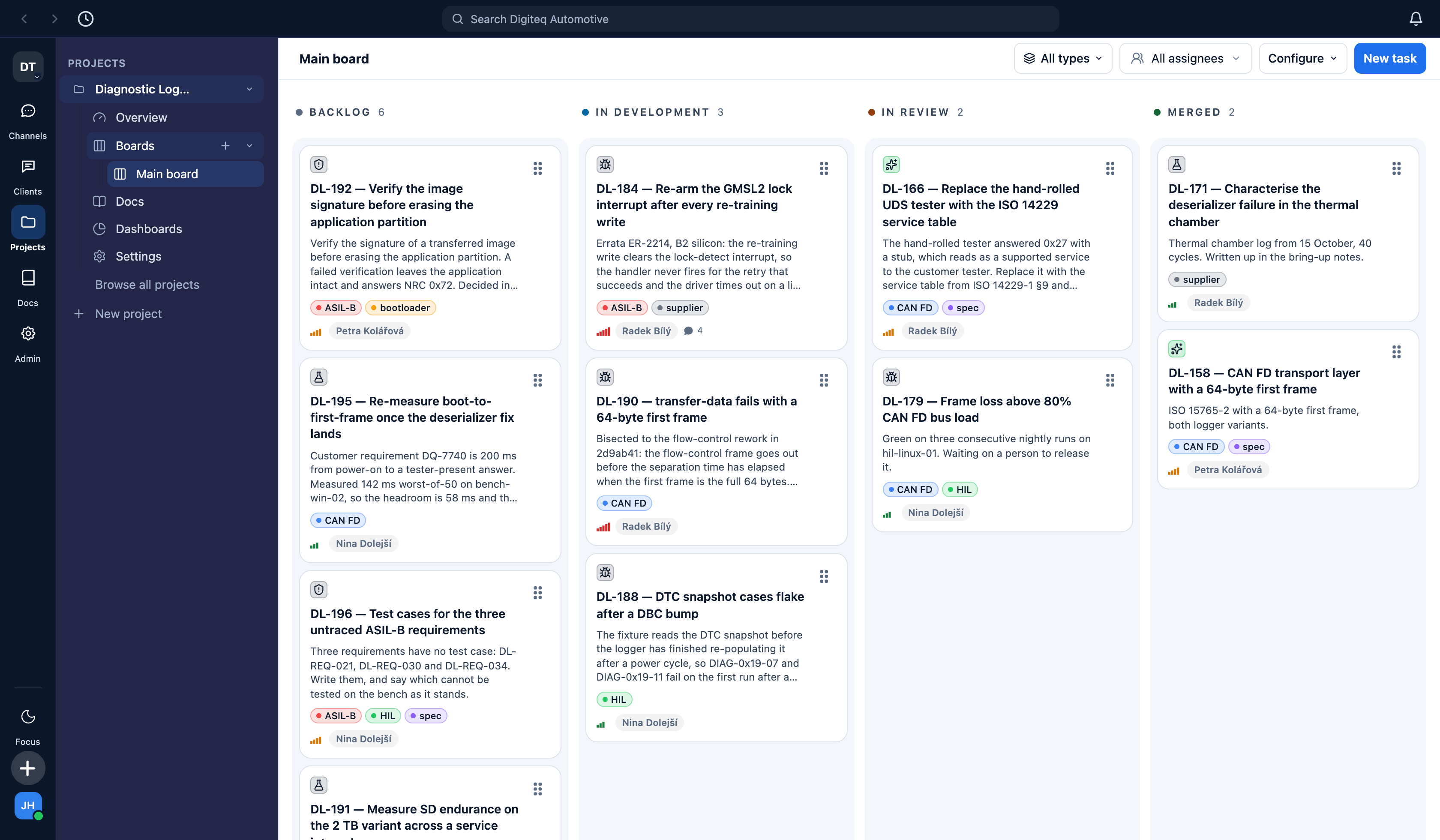 The Kanban board